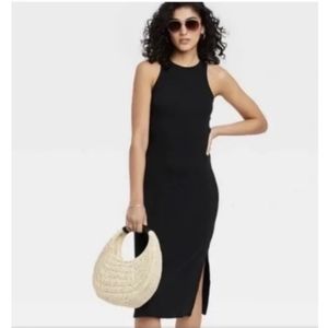 NWT Sleeveless Ribbed Midi Dress - a new day Black